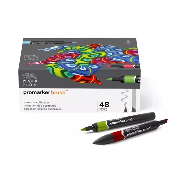 Winsor & Newton Designers Promarker Brush Twin-Tip Graphic Pens - 72 Colours