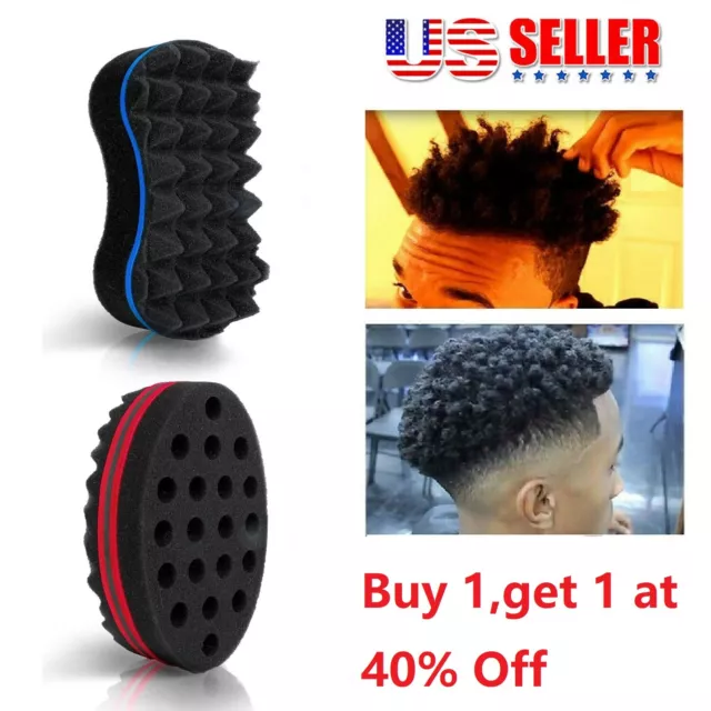 2PCS Hair Sponge Magic Barber Brush Twist Curl Dreads Locking Afro Coil  Comb