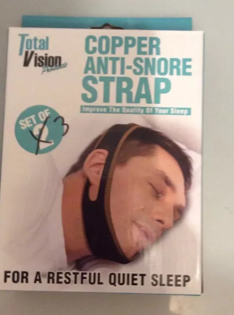 Copper Anti-Snore Strap A Total Vision Product. A Total Of 3 NEW IN BOX
