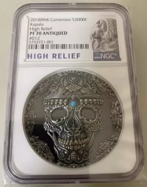 NGC MS70 Cameroon 2019 World Cultures Series Kapala 2oz Silver Coin 2000 Francs