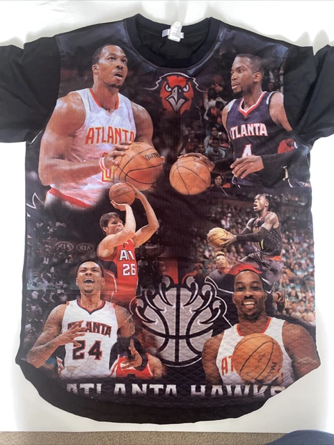 NBA Atlanta Hawks 2XL XXL all Over Front Print Shirt King Dwight Howard & More NBA Atlanta Hawks 2XL XXL all Over Front Print Shirt King Dwight Howard & More