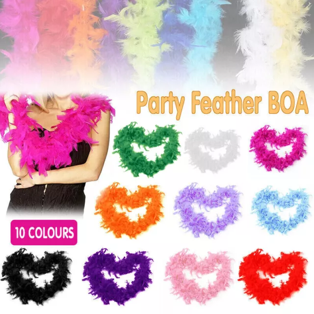 2M Feather Boa Party Dressup  Wedding Flower Strip Fluffy Craft Costume Decor AU