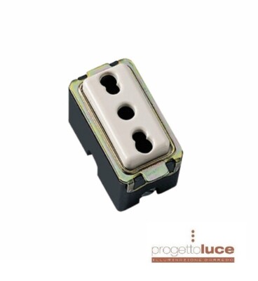 BTICINO MAGIC 5180-PRESA BIVALENTE 2 X 10/16A 250V TERRA 
