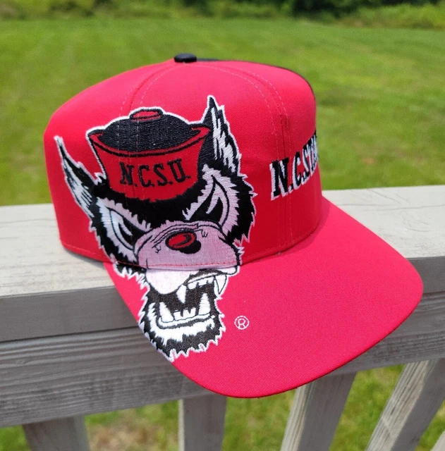 Vintage 90s NC STATE Wolfpack Twins Enterprise Snapback Hat Big Wolf Logo NWT