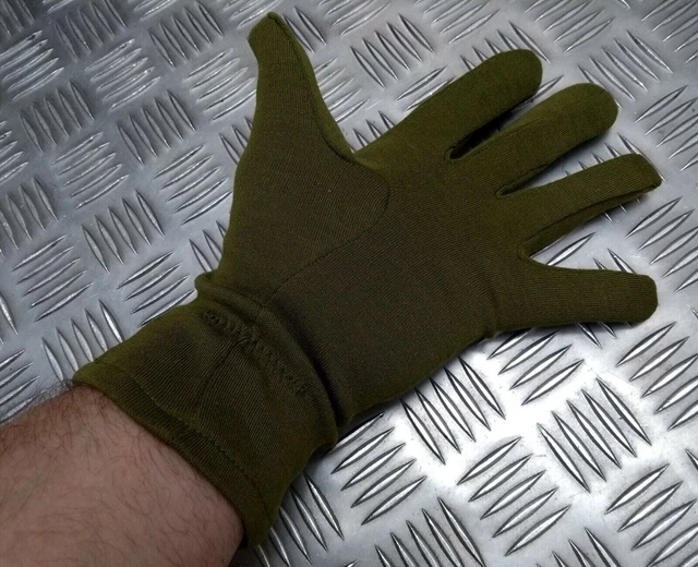 AFV Crewmans Gloves Olive Green FR Fire Resistant Treated Fabric Size Large