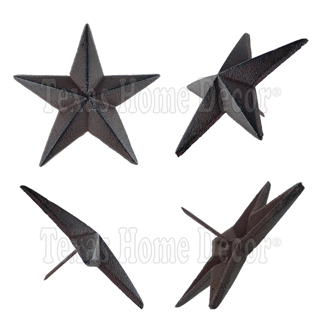 2 Large 5" Star Nails Cast Iron Tacks Rustic Western with 1 3/4" Nail