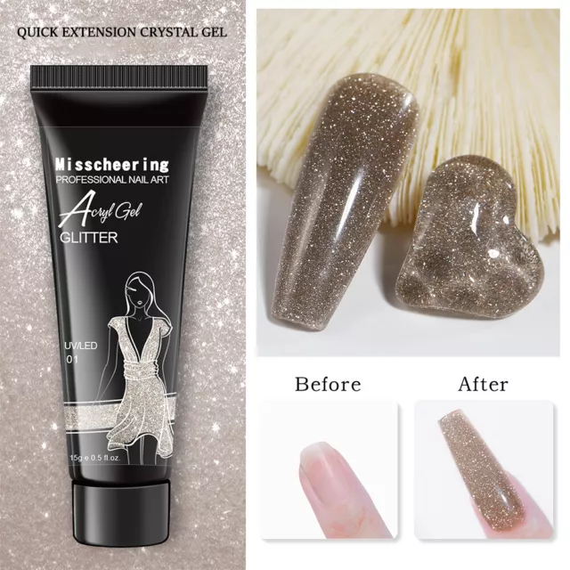 fr 15ml Nail Gel Nature Builder Glitter Nail Leveling Gel Use for UV Lamp LED La 2