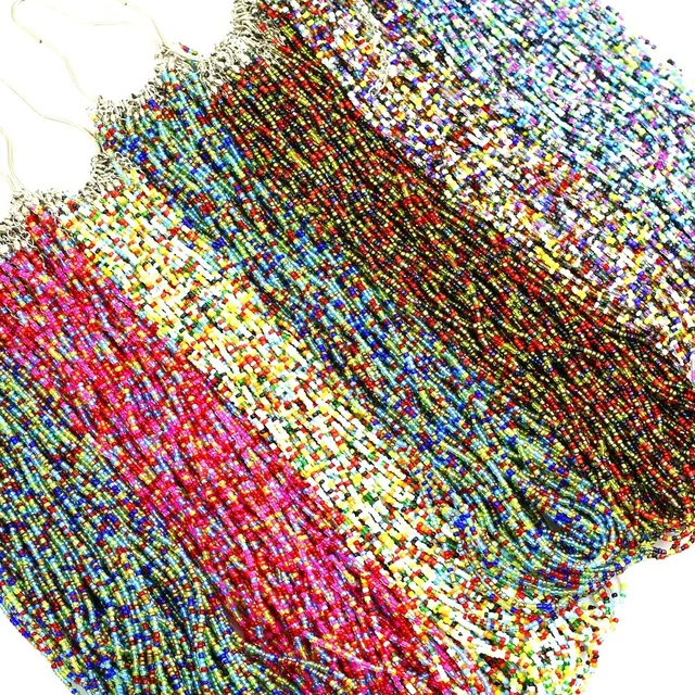 Carnival Seed bead Necklace Jewelry 22-24" Orange Blue Green Red Free Shipping