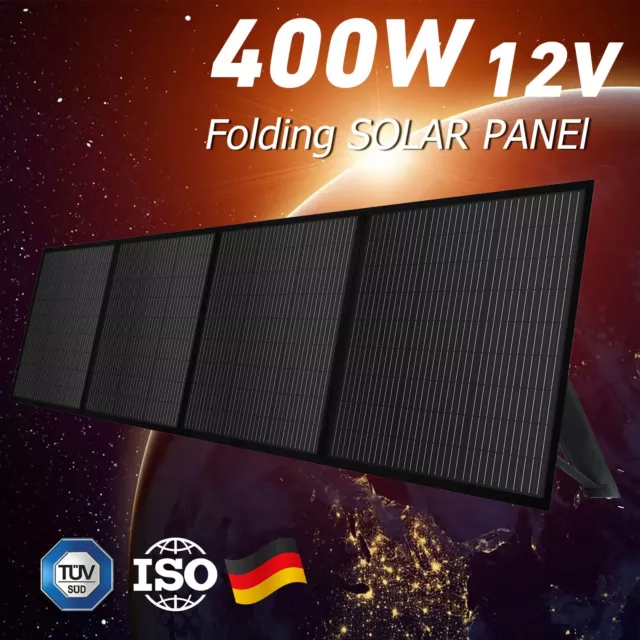 12V 400W Folding Solar Panel Blanket Completed Kit Flexible Mono Mat With Legs