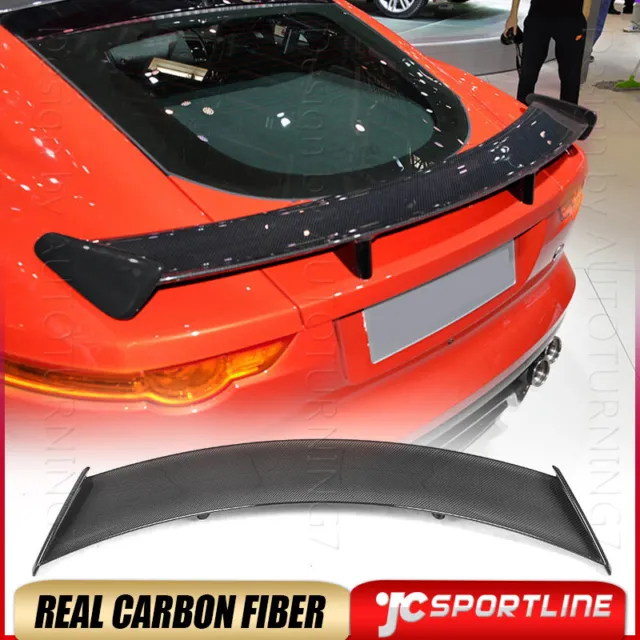 Fits Jaguar F-TYPE Coupe 2014-2021 Rear Trunk Spoiler Boot Wing Lip Real Carbon