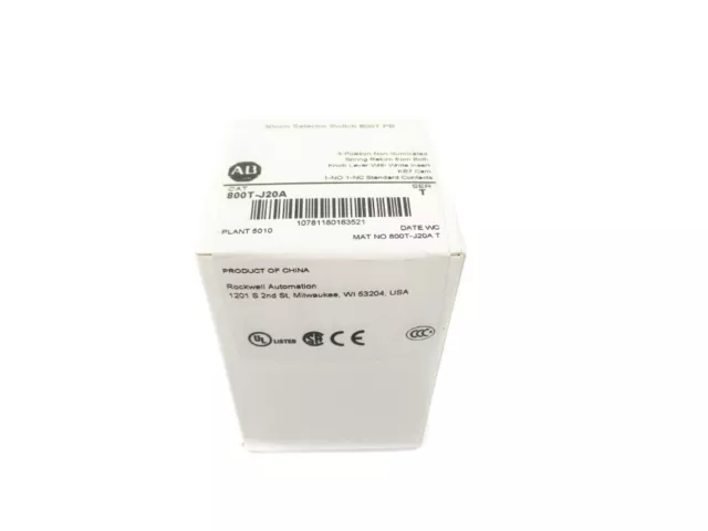 Allen Bradley 800T-J20A Ser. T (Wh) Nsfs