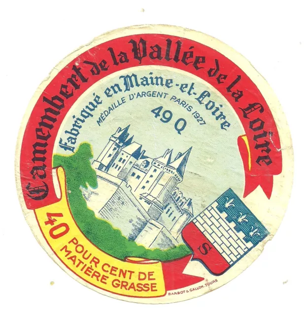 etiquette fromage camembert VALLEE DE LA LOIRE