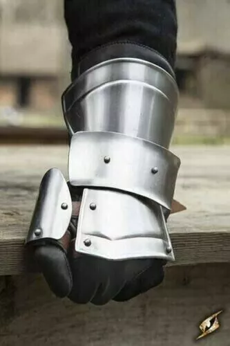 SCA Medieval Templar Knights Scout Gauntlet Polished Steel GF28