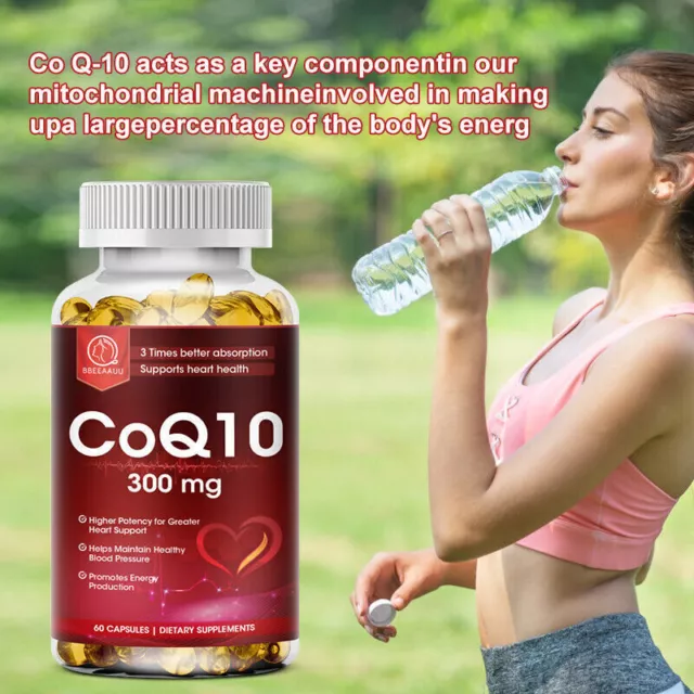 Drei Flaschen Coenzyme Q10 Kapseln hochdosiert - 300mg - 100% CoQ10 Ubiquinon~ 3