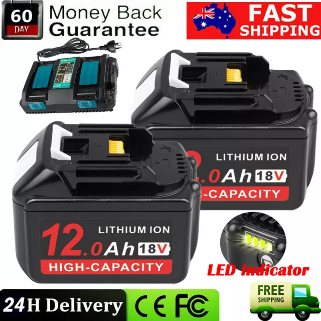 12.0Ah For Makita 18V Li-ion Battery BL1850 BL1860 BL1830 BL1840 BL1815/ Charger