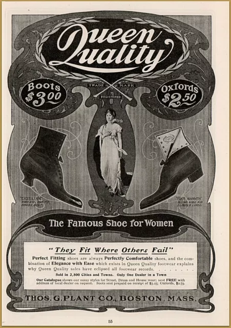 1901 e Queen Quality Shoes Louise Castilian Foot Warmth Fashion Print Ad