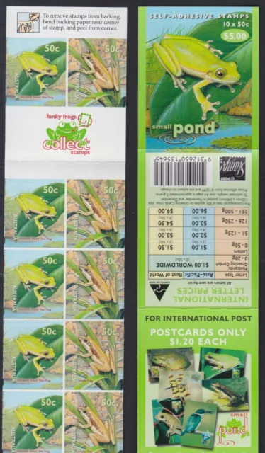 AUSTRALIA 1999 50c Small Pond Javelin & Dwarf Tree Frogs P&S Stamp Booklet