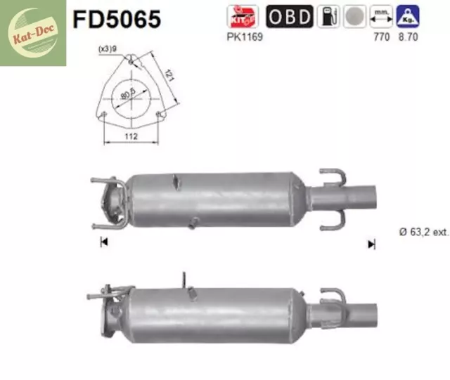 Ruß-Partikelfilter für Fiat Ducato 2.3 D, Multijet, Kat, Auspuff, Auspuffanlage