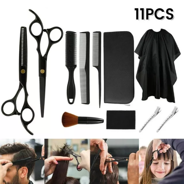 11 Haarschere Set Scharfe Haarschneideschere Profi Friseurscheren Effilierschere