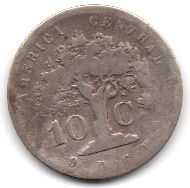 Costa Rica - silver 10 centavos 1865.