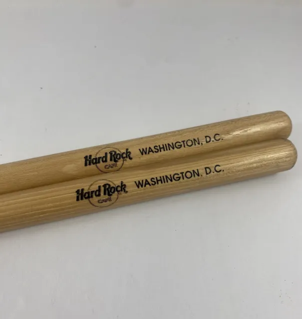 Hard Rock Cafe HRC 16" Matching Natural Wood Drum Sticks / Washington D.C.