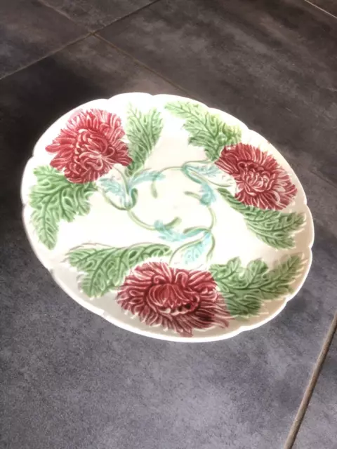 Plat à gâteaux tarte Céramique sur pied - Motifs fleurs vintage 2