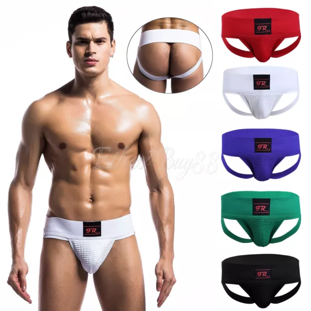 FR BLACK JOCKSTRAP Jock Strap Athletic Support Mens Sports