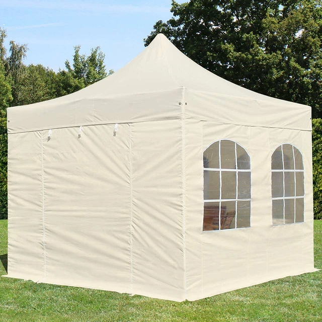 3x3m Faltpavillon Faltzelt Pavillon PROFESSIONAL ca. 400g/m2 Stahl mit Fenster c