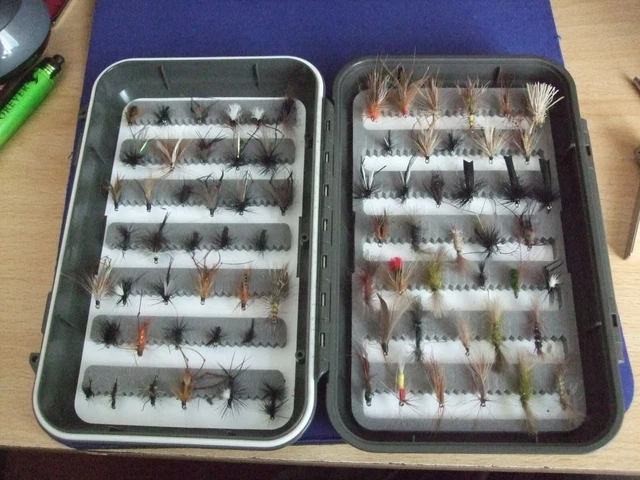 C & F  Waterproof  Flybox Of Assorted Flies..most Unused.(634A)