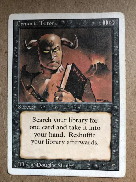 Demonic Tutor X1 Revised Played Condition See Pics Front Back English