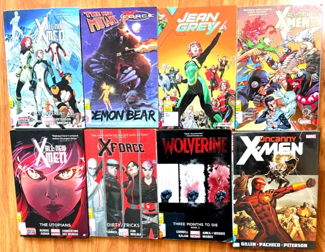 Lot Of 8 X-Men & X-related TPB Graphic Novel Uncanny All-New Wolverine Jean Grey