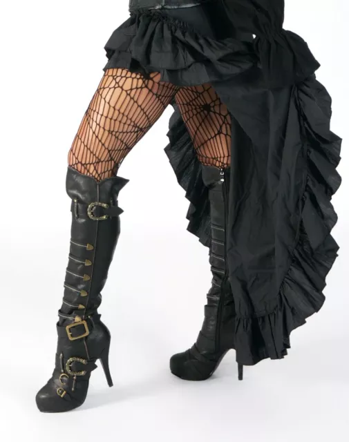 Black Steampunk Pirate Captain Gypsy Renaissance Fair Xena Womans Costume Boots