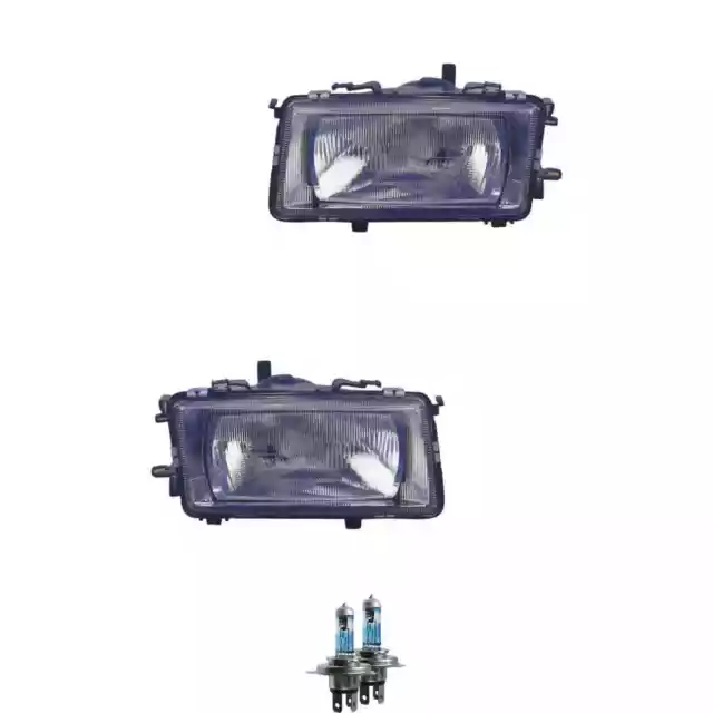 Alogena Faro Fanale Set H4 per Audi 80 Compreso Lampade Luce