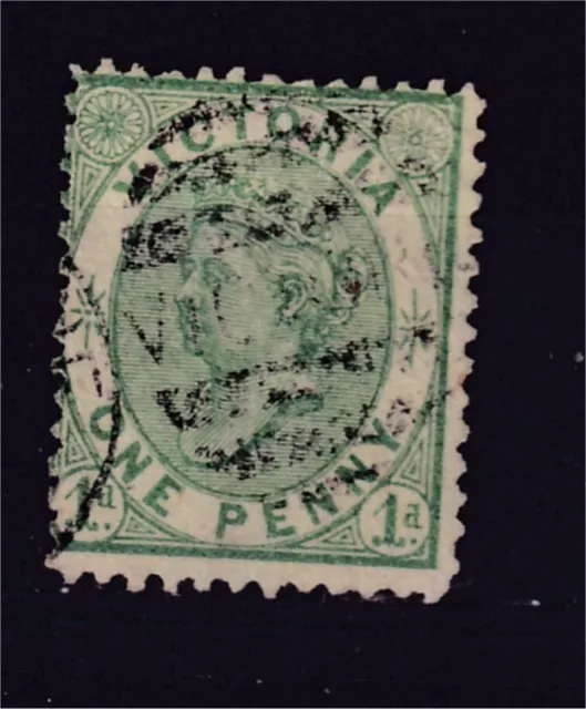 Victoria 1873-96 1D Green On Yellow Bell Design Used (M79)