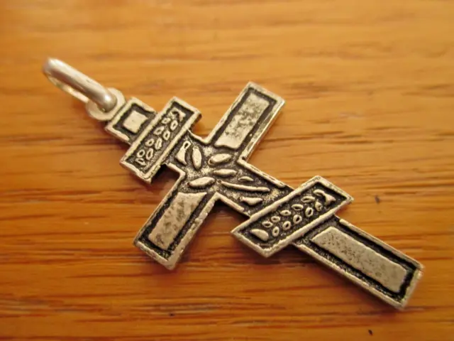 Sterling Silver Orthodox Cross From Jerusalem, Blessed #91