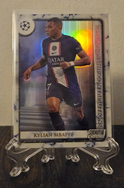 Kylian Mbappe Championship Contributions Stadium Club Chrome Topps 2022-23 PSG