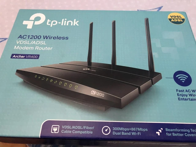 Modem Router 5 Ghz Tp-link Ac1200 Vdsl/Adsl/fibra Archer Vr400