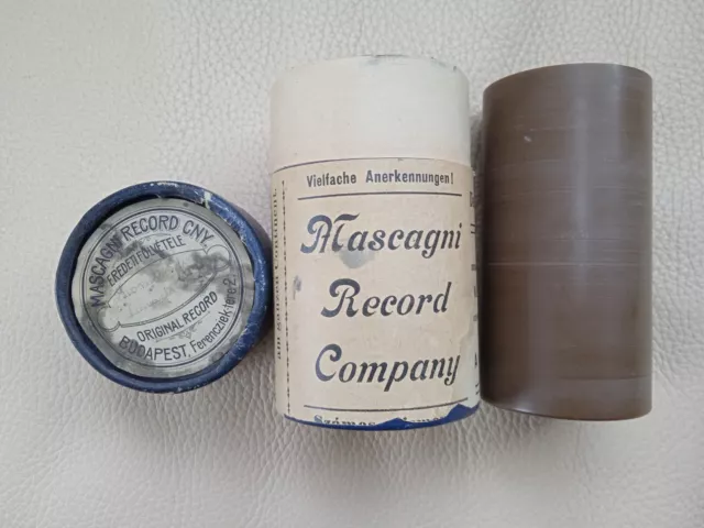 hungarian brown wax phonograph record end 1800-ies mascagni phonograph company