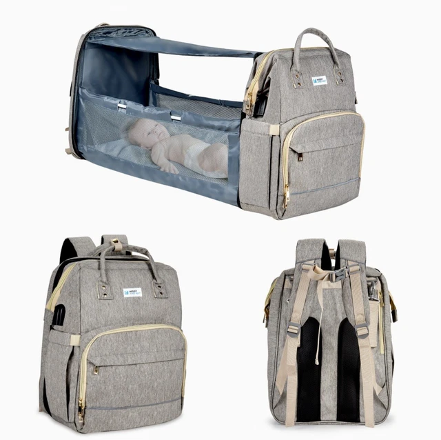 “Miggy And Hat” Diaper Bag Backpack Crib Changing Station 3 in 1 Travel Bassinet