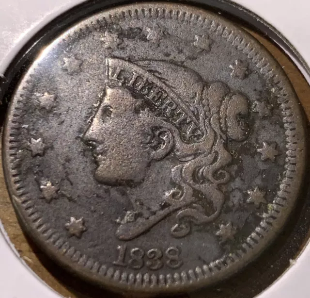 VG/F 1838 Large Cent