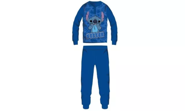 Pigiama Bimbo/a Stitch Disney Ufficiale 100% Cotone Leggero Manica Lunga