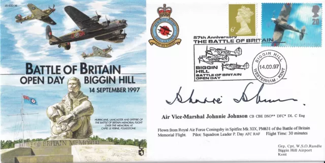 JS(CC)36 57th Anniv Battle of Britain Signed by AVM.Johnnie Johnson.