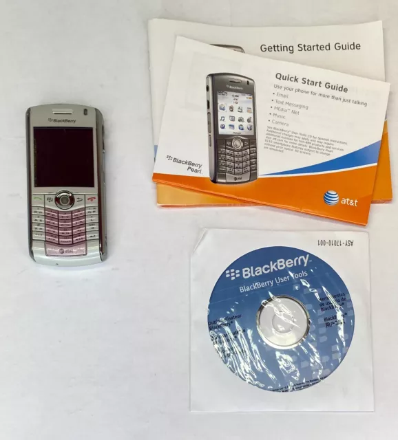 BlackBerry Pearl 8120 Series Silver Pink AT&T With User DVD And Guide