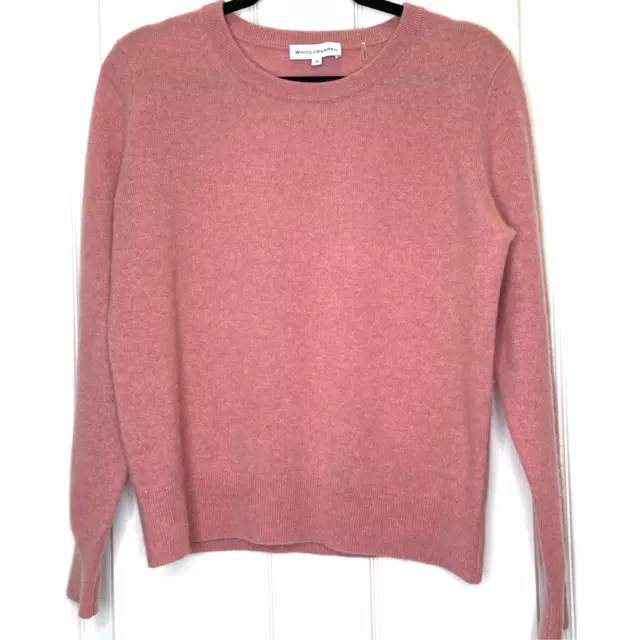 White + Warren crew neck mauve pink medium 100% Cashmere Sweater  Long Sleeve