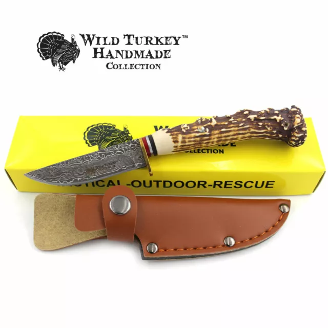 WILD TURKEY HANDMADE Collection Fixed Blade Faux Handle Hunting Knife w/  Sheath $29.99 - PicClick