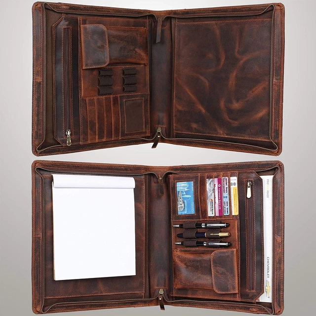 Portfolio Padfolio A4 File Folder Business Executive Organizer Buffalo Leather