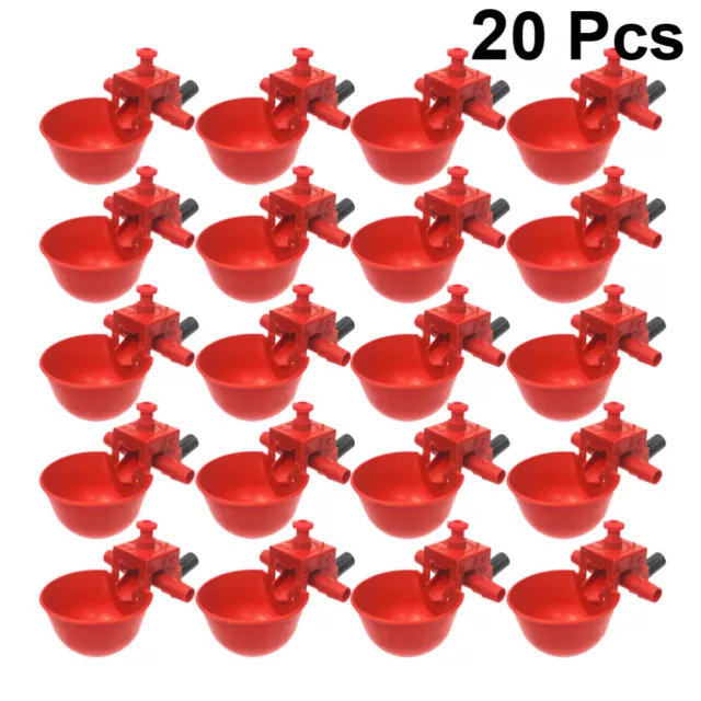 20PCS Automatic Feed Bird Coop Poultry Chicken Fowl Drinker Water Drinking Cups
