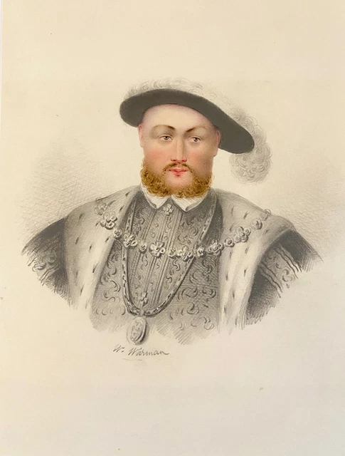 William Warman, Portrait of Henry VIII – mid-19th-century watercolour painting