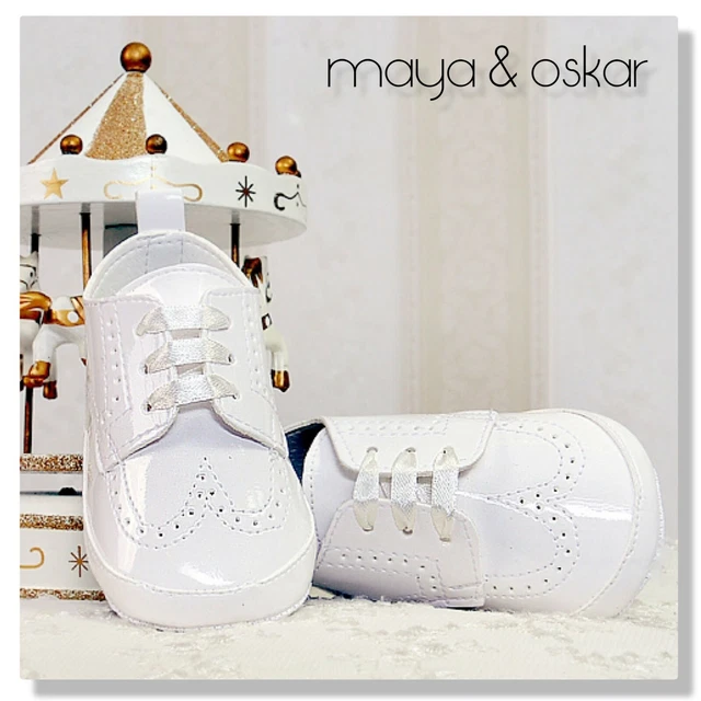 SCARPE CARROZZINA BIANCHE PATINATE BATTESIMO SMART FESTA FORMALE 3-18m