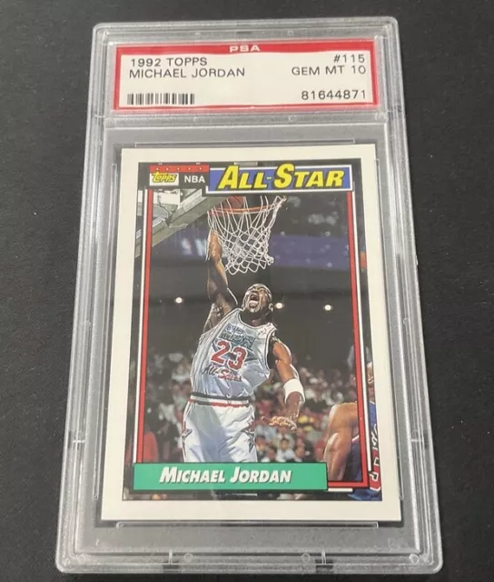 Carte Michael Jordan 1992 Topps #115 PSA 10 Gem Mint Chicago Bulls Collector